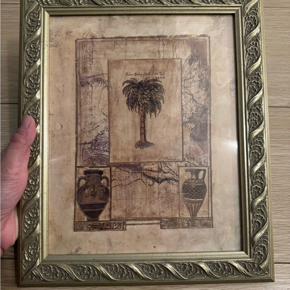 Vintage Palm Tree Framed Art